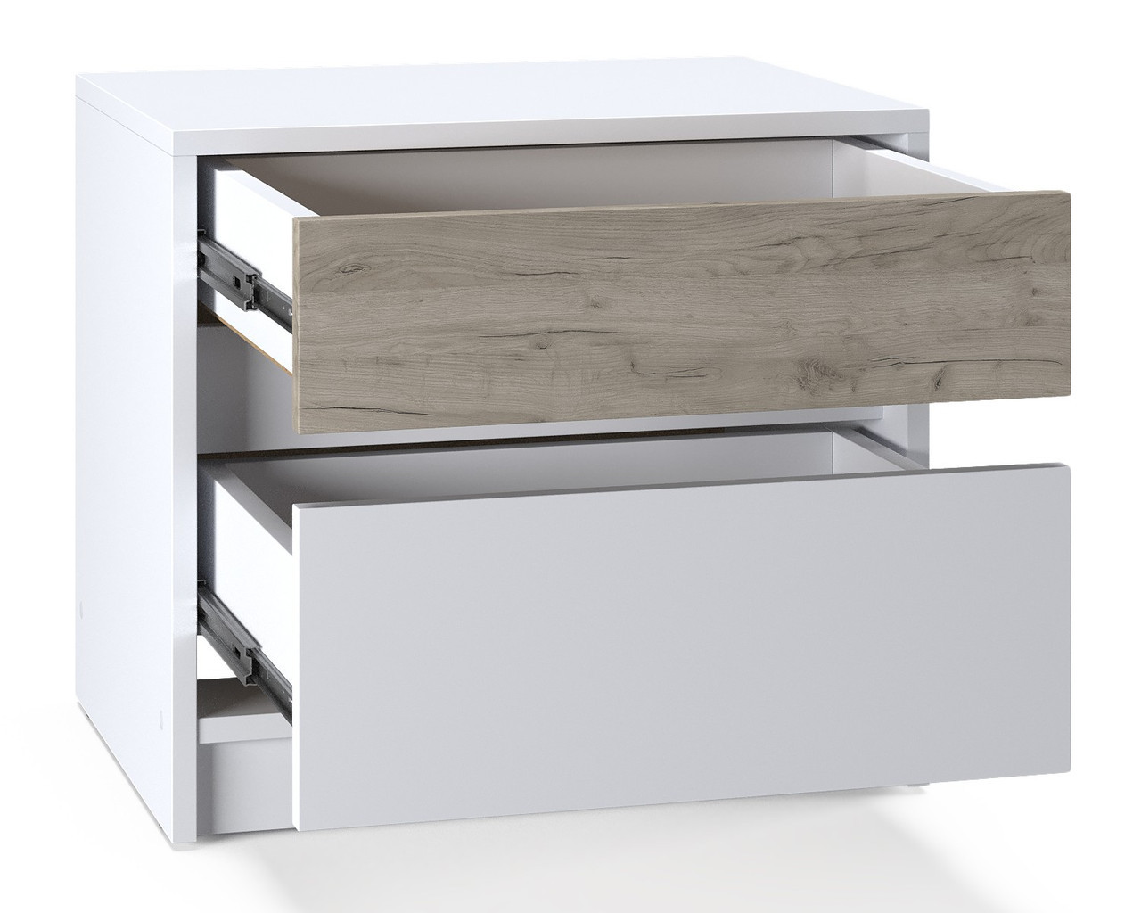 Тумба прикроватная EVR- Стайл-500 белый + фасад крафт серый