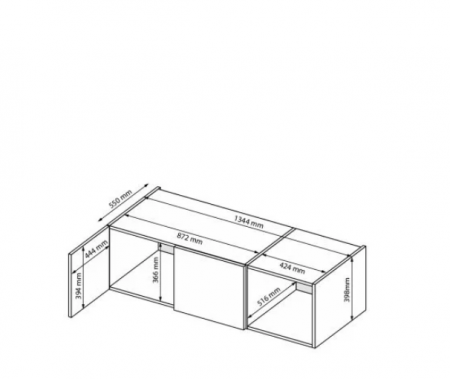 Антресоль MRK- Лилу Глянец Кашемир 3 двери   