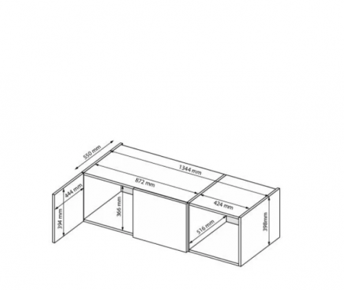 Антресоль MRK- Лилу Глянец Кашемир 3 двери   