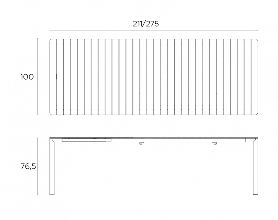 Стол Nardi DEI- Tevere Extensible 210 terra