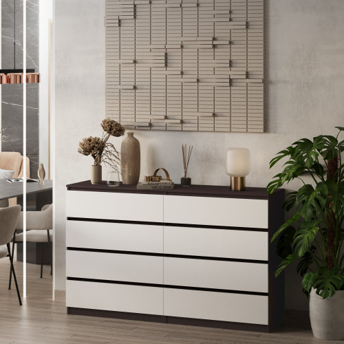 Комод без ручек 98х160х43 см KOD- КМ-2 Дабл Стиль (белый фасад)