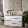 Комод без ручек 98х160х43 см KOD- КМ-2 Дабл Стиль (белый фасад)
