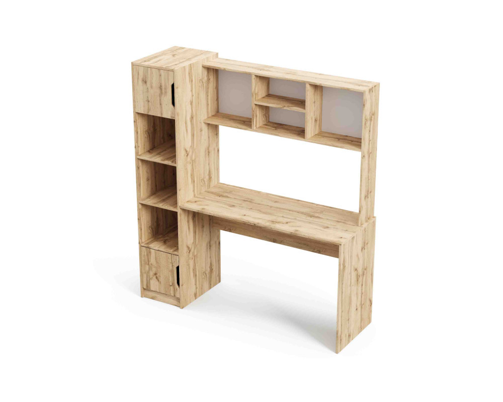 Подростковая мебель (стол+ шкаф) VRN- «Teenager» ТАХО/Белый, дуб ТАХО
