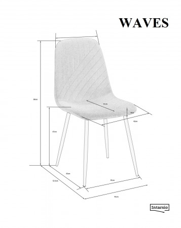 Стул INI- WAVES в цвете серый, светло-серый/ черный каркас 