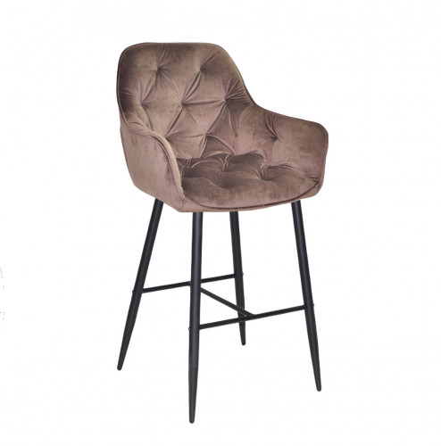 Кресло полубарное OND- CHIC Б-Т БАРХАТ BAR 65-BK