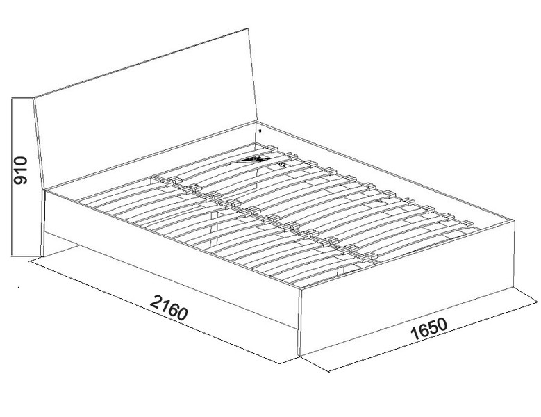 Кровать MW1600 EMB- Мирина White (белый)​​