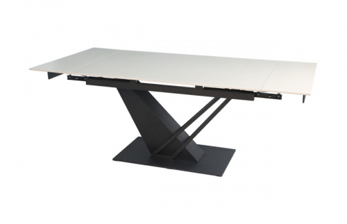 Стол раскладной INI- FERNANDO CERAMIC 140(200)*90 бежевый/черный