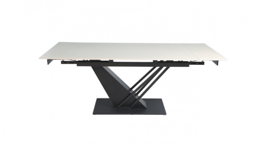 Стол раскладной INI- FERNANDO CERAMIC 140(200)*90 бежевый/черный