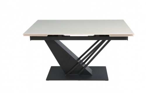 Стол раскладной INI- FERNANDO CERAMIC 140(200)*90 бежевый/черный