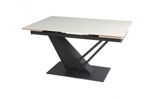 Стол раскладной INI- FERNANDO CERAMIC 140(200)*90 бежевый/черный