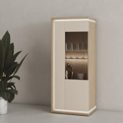 Витрина на 1 дверь в гостиную Helvetia DORE 24DKNU05 (промасленный дуб/кашемир)