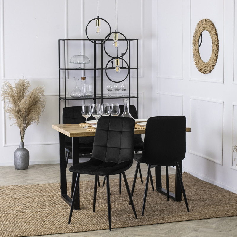 Стул обеденный MEBEL ELITE Peru черный велюр