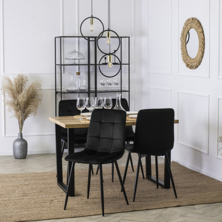 Стул обеденный MEBEL ELITE Peru черный велюр