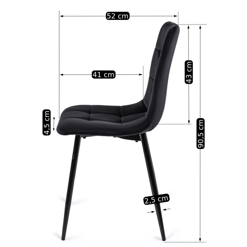 Стул обеденный MEBEL ELITE Peru черный велюр