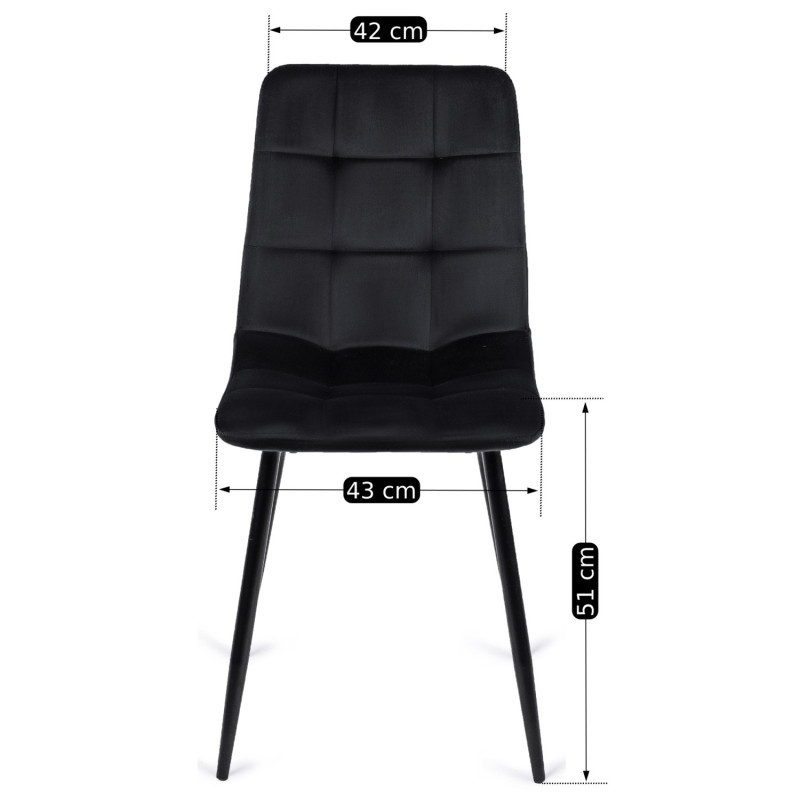 Стул обеденный MEBEL ELITE Peru черный велюр