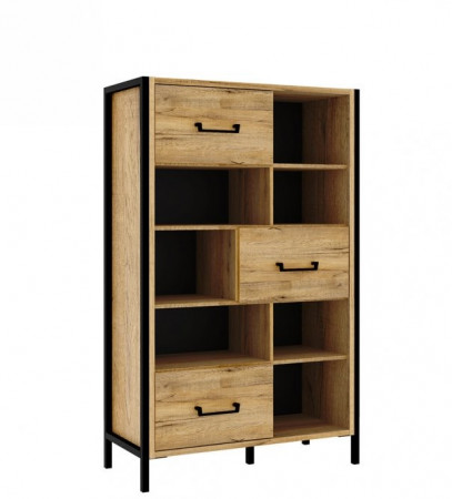 Стеллаж Forte Oriental tree HUDR424 (дуб бартекс/черный)