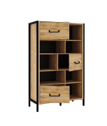 Стеллаж Forte Oriental tree HUDR424 (дуб бартекс/черный)