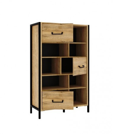 Стеллаж Forte Oriental tree HUDR424 (дуб бартекс/черный)