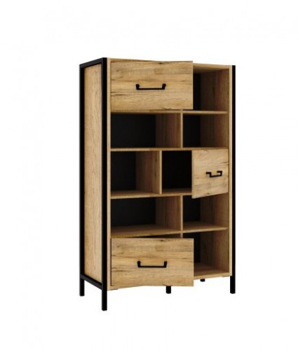 Стеллаж Forte Oriental tree HUDR424 (дуб бартекс/черный)