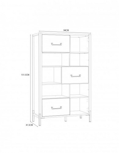 Стеллаж Forte Oriental tree HUDR424 (дуб бартекс/черный)