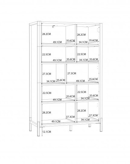 Стеллаж Forte Oriental tree HUDR424 (дуб бартекс/черный)