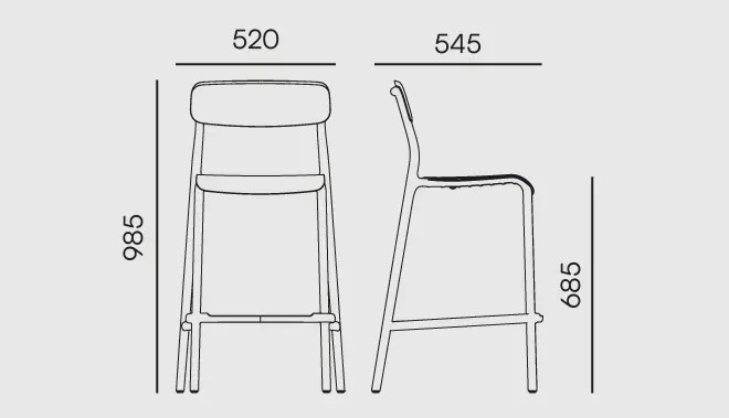 Стул барный уличный VLL- FERNE Remo (серый, зеленый)