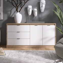 Большой комод EVR- Сити-1500 дуб Сонома + фасад белый
