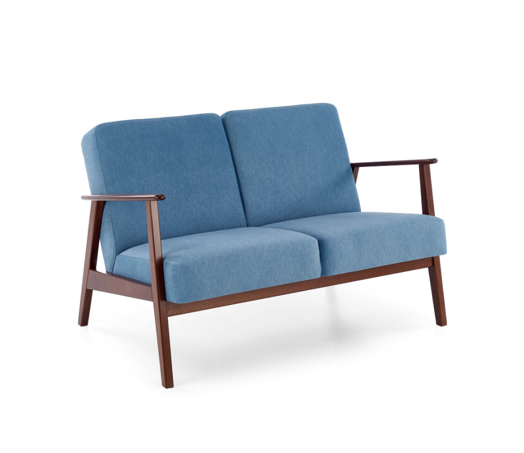 Диван Halmar MILANO 2S небесный/темный-орех