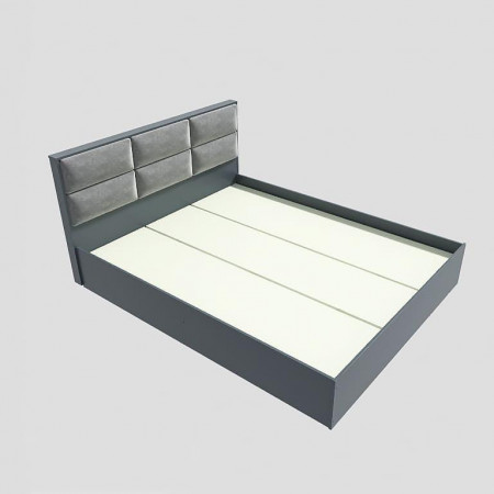 Кровать с мягким изголовьем EVR- Лайт (основа щит ДСП) графит