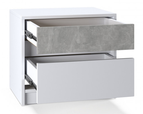 Тумба прикроватная EVR- Стайл-500 белый + фасад бетон