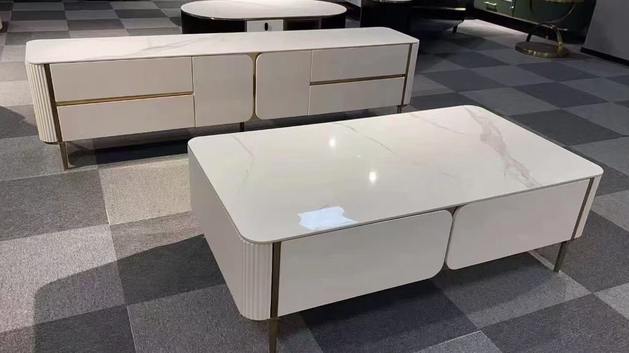 Журнальный стол Elt- 8802 (белый/золото)