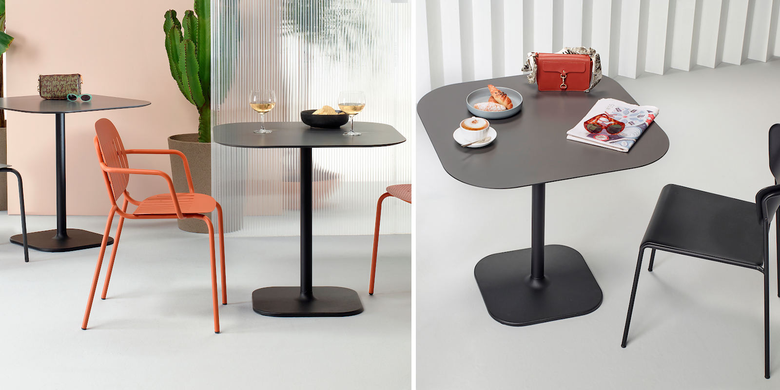 Стол обеденный VLL- SCAB Rhino 5184VN 80x80 H73 (антрацит/черный)