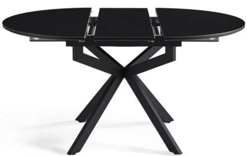 Стол обеденный раcкладной CRV- Tilla,Charcoal black ceramic top black base,105 см,черный