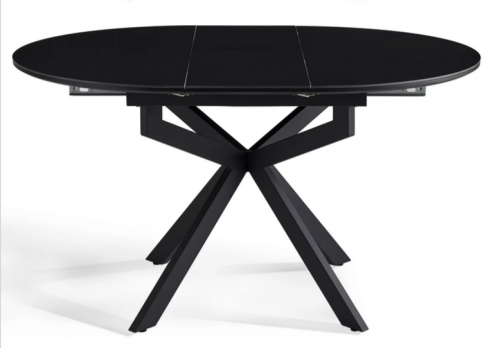 Стол обеденный раcкладной CRV- Tilla,Charcoal black ceramic top black base,105 см,черный