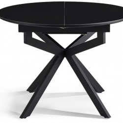 Стол обеденный раcкладной CRV- Tilla,Charcoal black ceramic top black base,105 см,черный