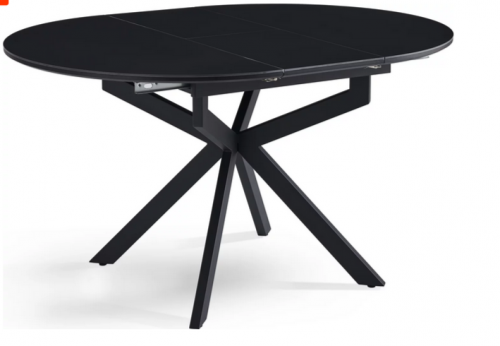 Стол обеденный раcкладной CRV- Tilla,Charcoal black ceramic top black base,105 см,черный