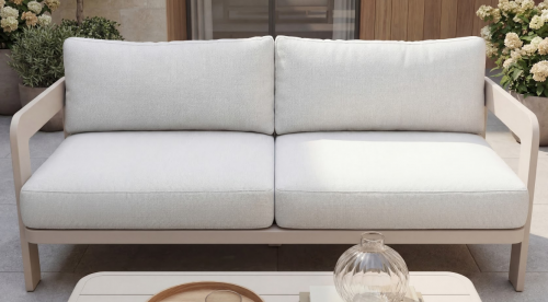 Комплект садовой мебели VTR- ODS-3 (Саванна) белый песок + кремовый ( стол+2 кресла+софа) 