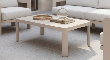 Комплект садовой мебели VTR- ODS-3 (Саванна) белый песок + кремовый ( стол+2 кресла+софа) 