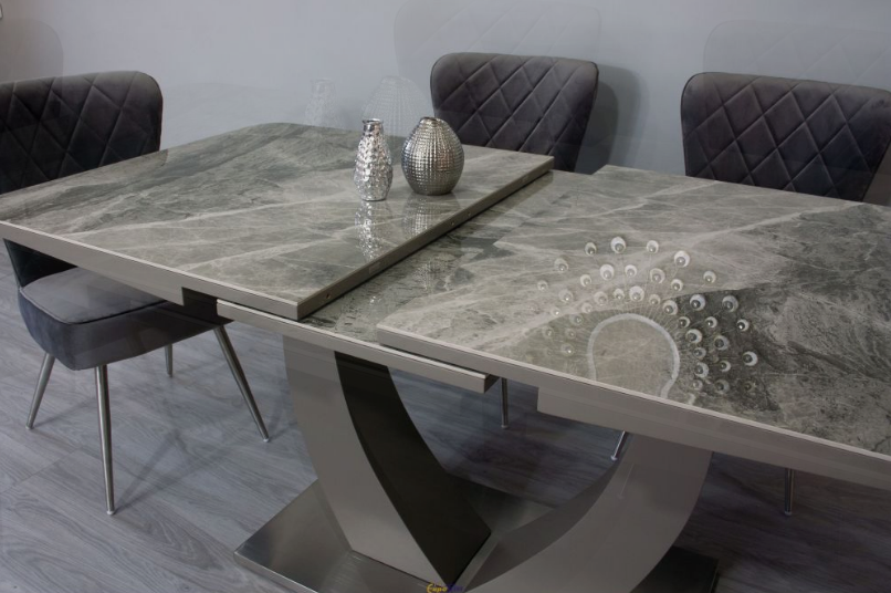 Стол обеденный Premium EVRO- Concord T-904 Grey gloss ceramic C20+L05
