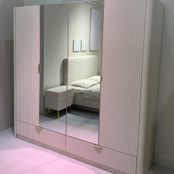 Шкаф для одежды Perfect Home Ланте / Lante 4-дверный с зеркалом 4D2S/213 Беж