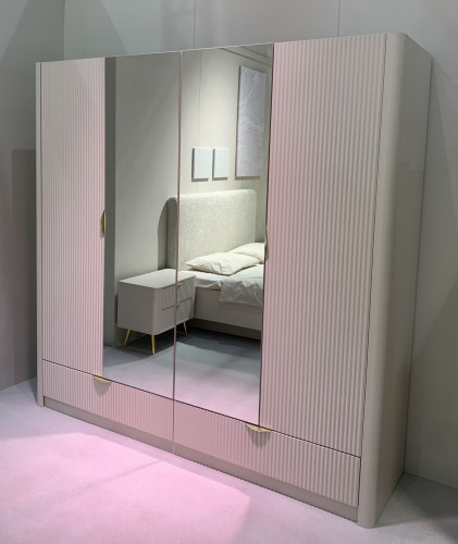 Шкаф для одежды Perfect Home Ланте / Lante 4-дверный с зеркалом 4D2S/213 Беж
