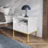 Тумба прикроватная Perfect Home Nova с 1 ящиком и золотыми ножками S54 Белый