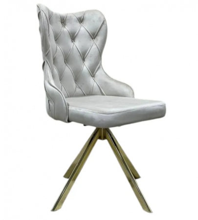 Стул поворотный  EXI- CAMELIA бежевый велюр/черные ножки