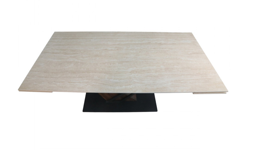 Стол раскладной INI- FERNANDO CERAMIC 180(240)*90 травертин мат/ темный орех 