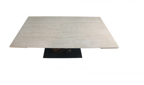 Стол раскладной INI- FERNANDO CERAMIC 180(240)*90 травертин мат/ темный орех 