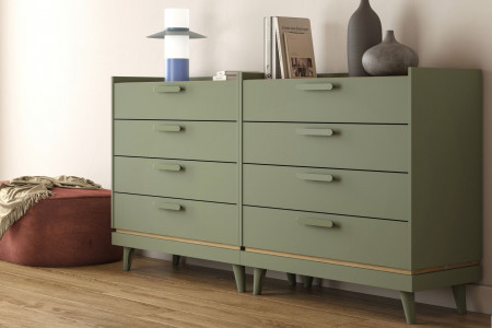 Спальный комплект Helvetia SCANDI (зеленый / дуб)