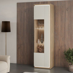 Витрина на 1 дверь в гостиную Helvetia DORE 24DKNU17 (промасленный дуб/кашемир)