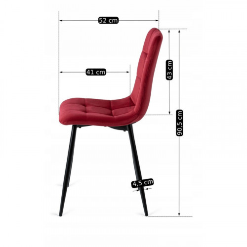 Стул обеденный MEBEL ELITE Peru бордовый велюр 