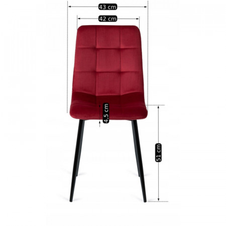 Стул обеденный MEBEL ELITE Peru бордовый велюр 