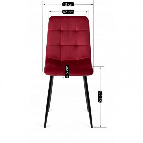 Стул обеденный MEBEL ELITE Peru бордовый велюр 